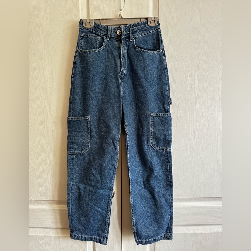 High Waisted Carpenter Denim Jeans
